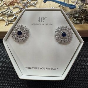 Dazzling Silver and Blue Crystal Earrings